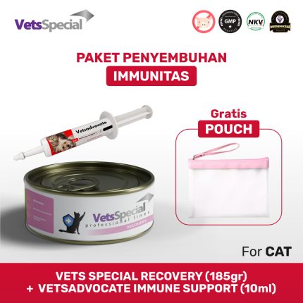 Paket Penyembuhan Immunitas Turun / Nafsu Makan Turun / Flu - Vets Special Recovery + Vets Advocate Immune Support